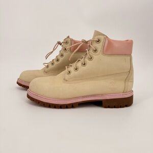 Timberland 6-Inch Premium Waterproof Light Pink Boots Girls 4 Coquette Gorpcore